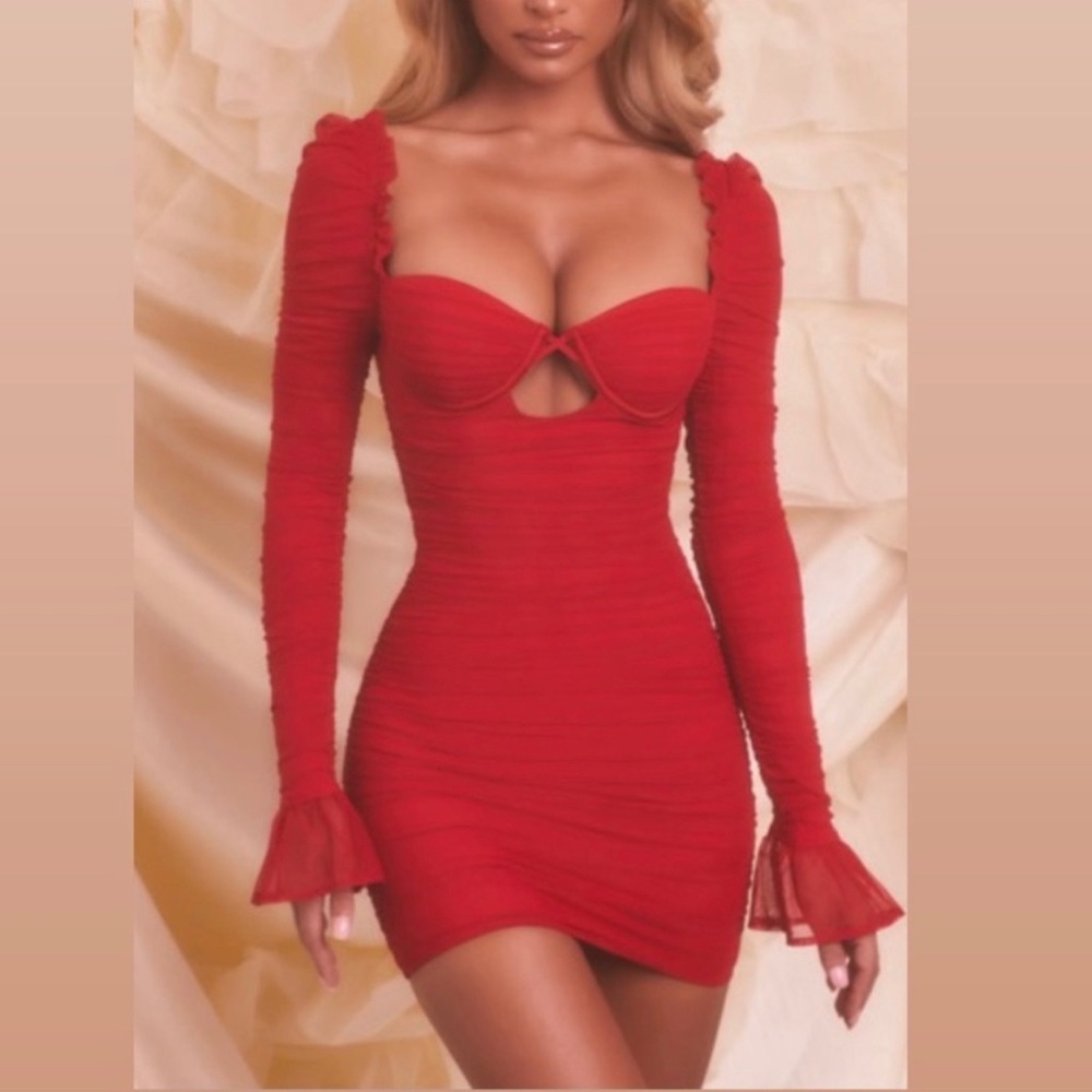 Oh Polly Red Cut Out Dress